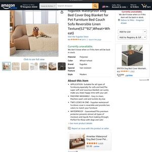 Beige couch protector.